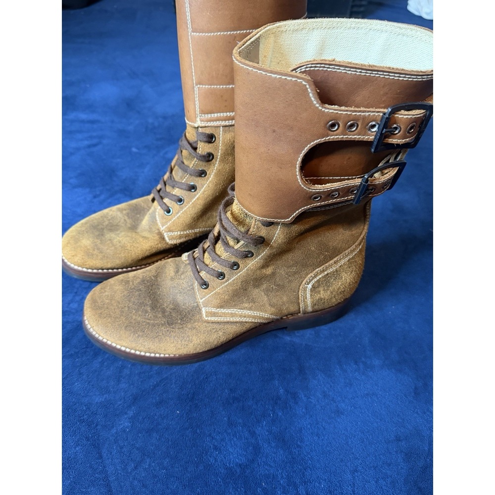 WWII US Army M-1943 Double Buckle Combat Service Boots Roughout Leather 9.5 E - Picture 3 of 11